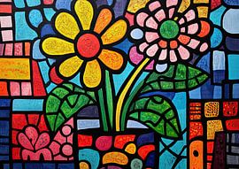 Blumenmalerei | Bunte Blumen von ARTEO Gemälde