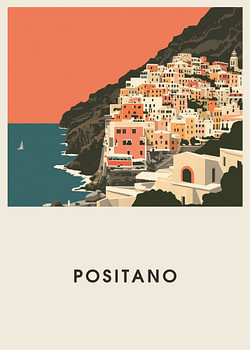 Positano – Reiseposter Mid-Century