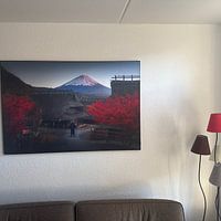 Klantfoto: Monk met Mount Fuji van Albert Dros, als ArtFrame