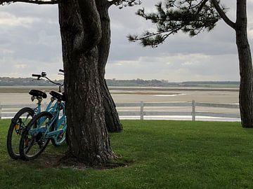 Zicht op Saint Valery sur Somme vanuit le Crotoy sur Jan Nuboer