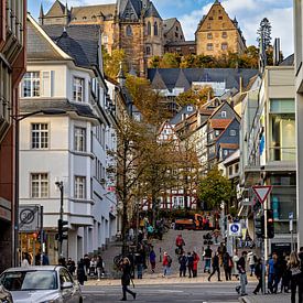 Het kasteel van de Landgraven van Hessen in Marburg an der Lahn van Roland Brack