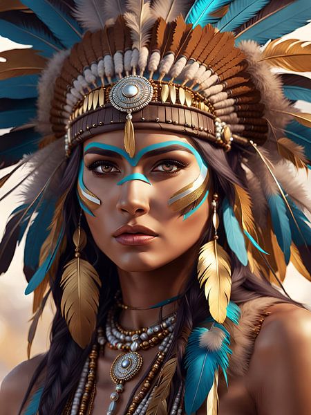 Native American woman by Dennisart Fotografie