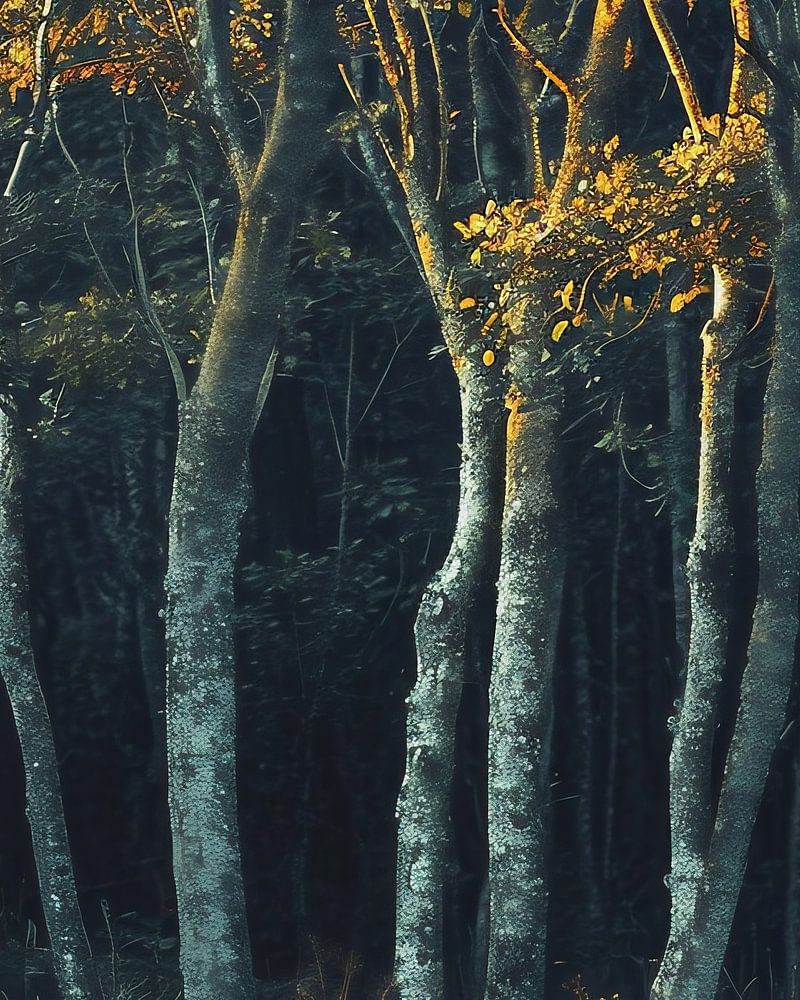 Mystieke Sfeer In Het Bos Van Fernlichtsicht Op Canvas Behang En Meer