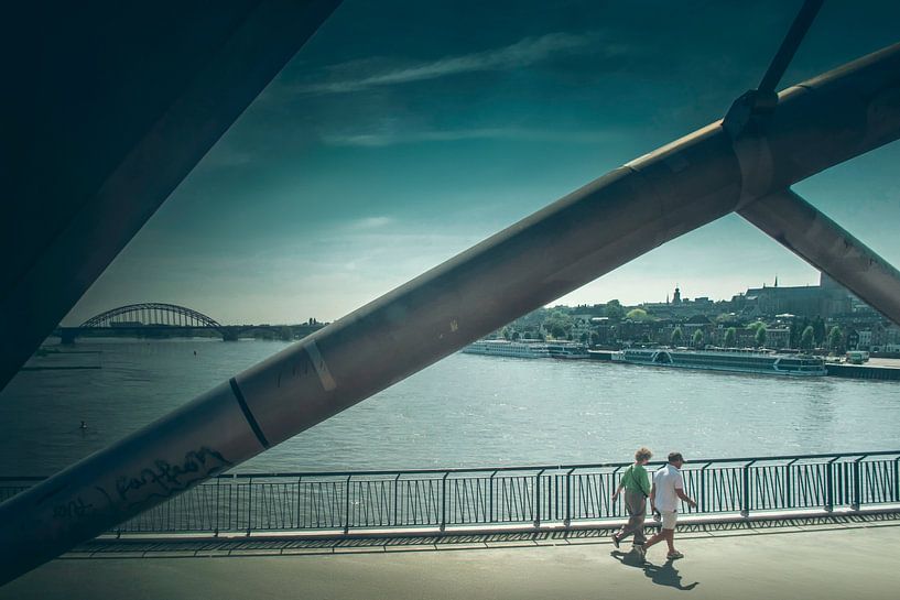 Enchanting View of Nijmegen from the Train Bridge: History and Modern Splendour by Elianne van Turennout