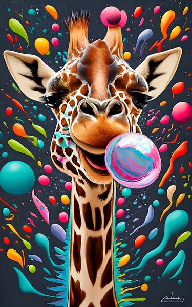 Peinture abstraite d'une girafe au chewing-gum par Ayyen Khusna