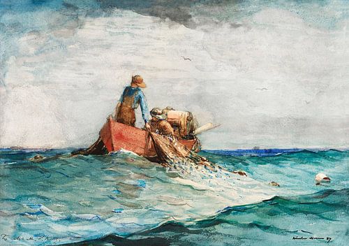 Hauling in the Nets (1887) by Winslow Homer.