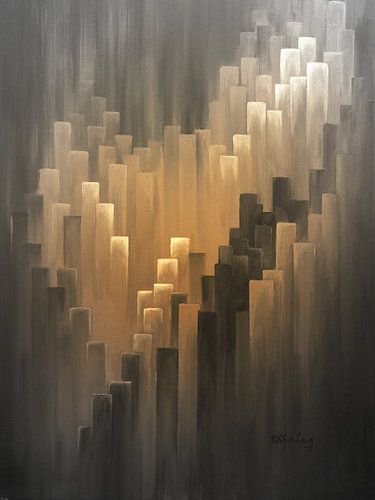 Leuchtende Phantasielandschaft abstrakt