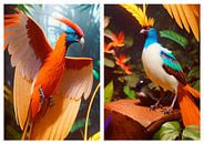 Tropical birds 2 panel series A-1 by Nop Briex thumbnail