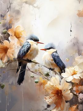 Ethereal Kingfishers van Your unique art
