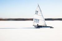Ice sailing in Lelystad, Netherlands