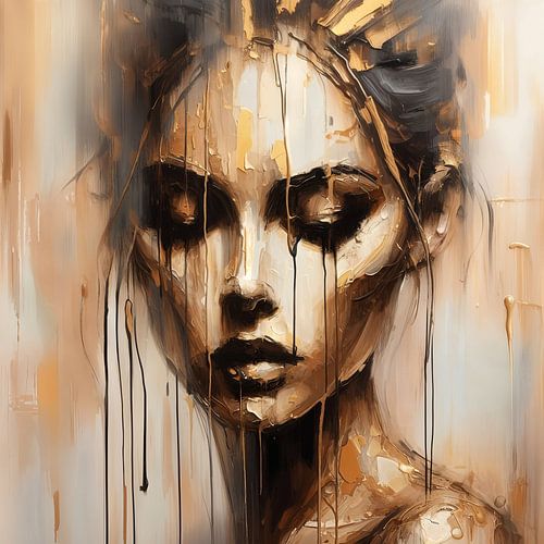 Woman brown gold model