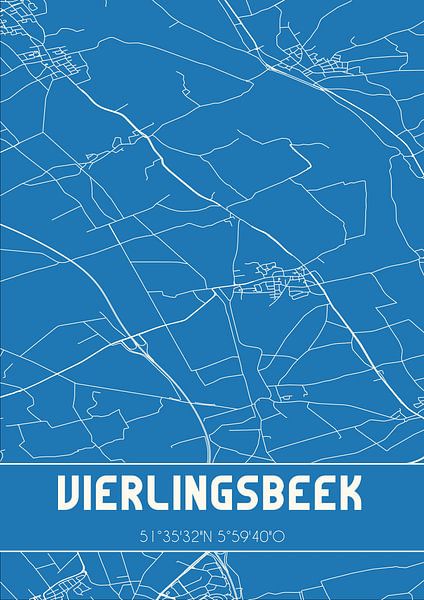 Blueprint | Map | Vierlingsbeek (North Brabant) by Prints of Place