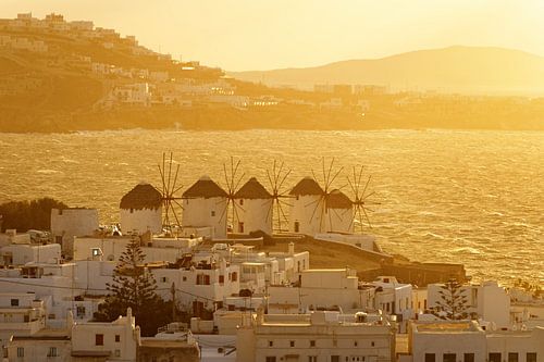 Mykonos - windmills in the golden light
