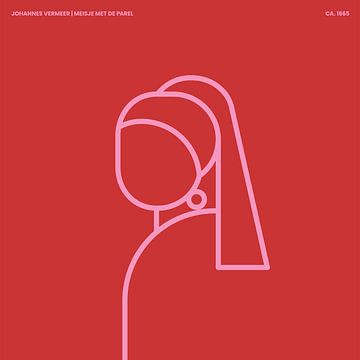 The Girl with the Pearl Earring abstract line illustration by Michel Rijk