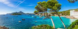 Panorama of Sant Elm, seaside Mallorca, Balearic Islands Spain