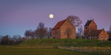 Volle maan in Ezinge van Henk Meijer Photography