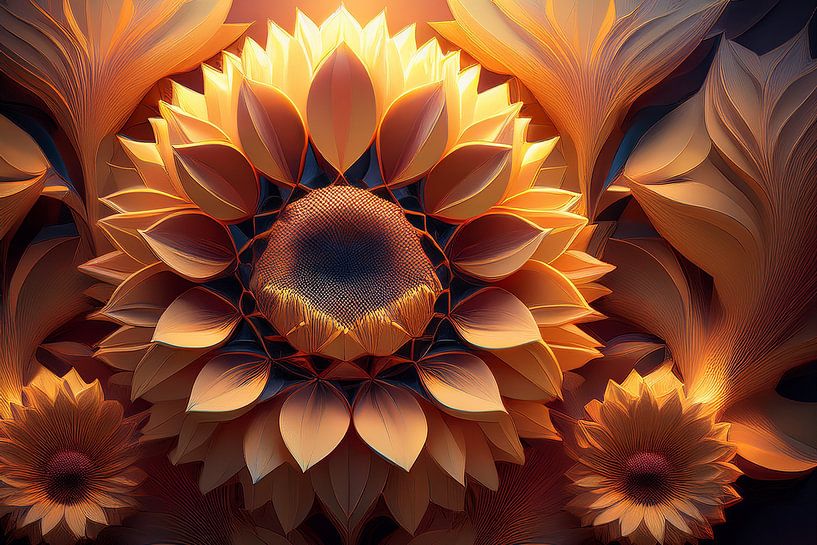 Sunflowers graphic AI by Jörg B. Schubert