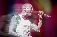 Linkin Park Chester Bennington Abstract Portret in Rood van Art By Dominic thumbnail