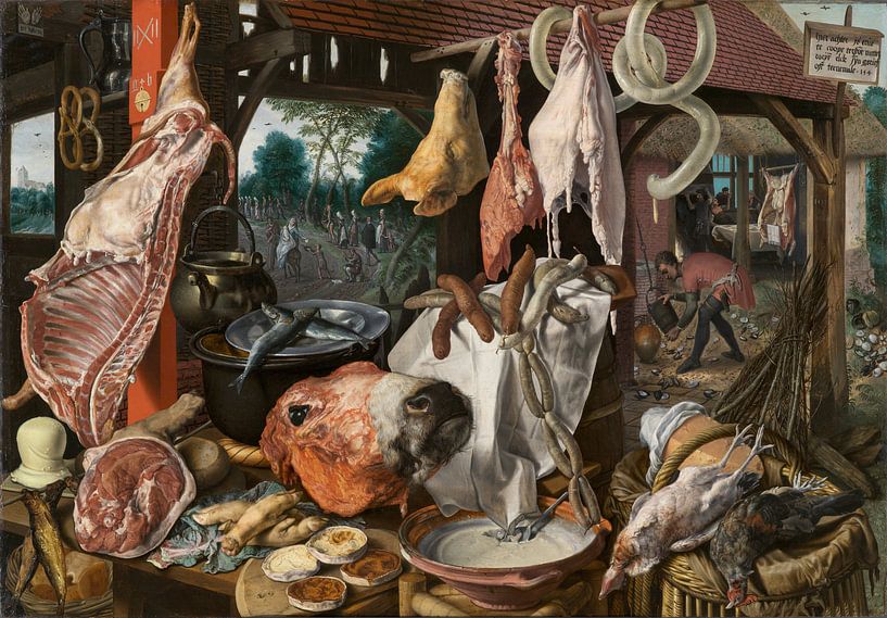 Ein Fleischstand auf dem Markt, Pieter Aertsen von Meisterhafte Meister