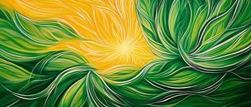 Levendige natuur met zonnestralen