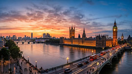 London bei Sonnenuntergang von Manjik Pictures