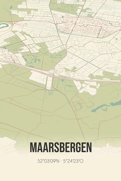 Vintage map of Maarsbergen (Utrecht) by Prints of Place