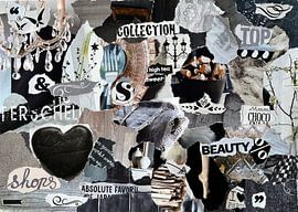 Klassische Collage aus Altpapierfetzen