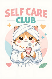 Self Care Club Cat by DesignDoodle