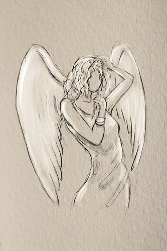 Angel en beige avec effet craie
