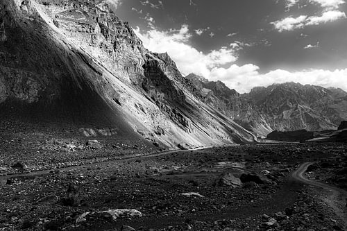 Lunar landscape Shimshal Valley north Pakistan