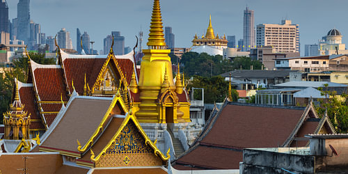 Bangkok in de gouden stilte van de avond