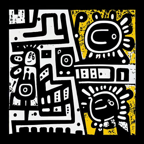 Formes et figures abstraites expressives "Liberté d'expression".