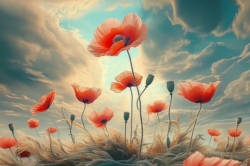 klaproos fantasie waterverf