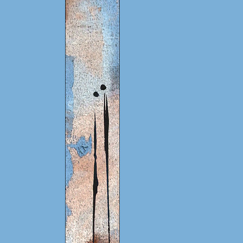 Leben in blauen Farbfeldern