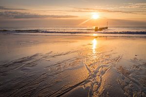 Coucher de soleil sur la plage de Sylt sur Christian Müringer