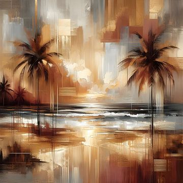 Palm trees beach by FoXo Art