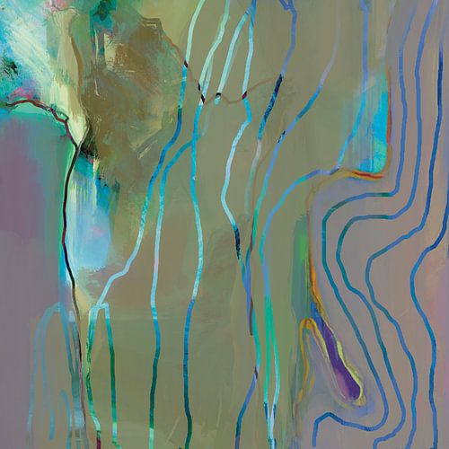 Abstract schilderij blauw