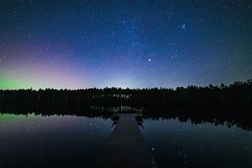 Sterrennacht met Noorderlicht van Yanuschka Fotografie | Noordwijk