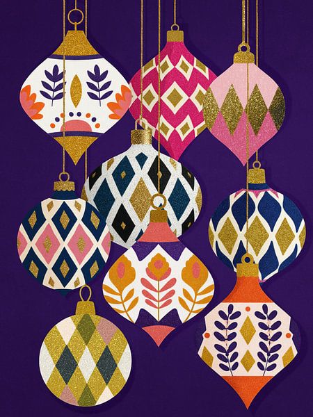 Purple and Gold Xmas van J.O. Han