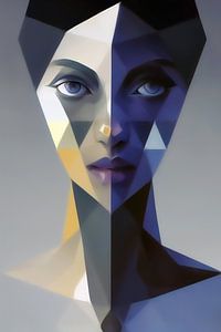 Frauenporträt - Moderne geometrische Kunst