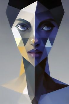 Portrait of a Woman - Modern Geometric Art