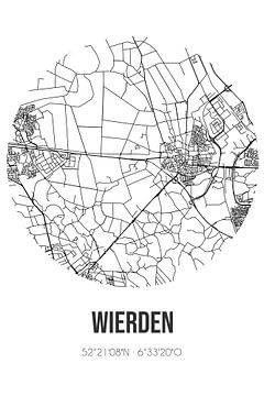 Wierden (Overijssel) | Karte | Schwarz und Weiß von Rezona