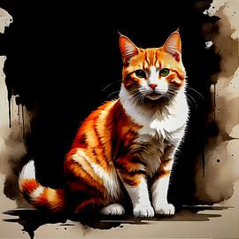 Orange and white cat by S.AND.S