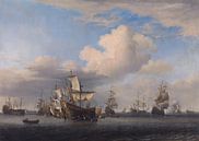 Veroverde Engelse schepen na de Vierdaagse Zeeslag, ca. 1666 van Atelier Liesjes thumbnail