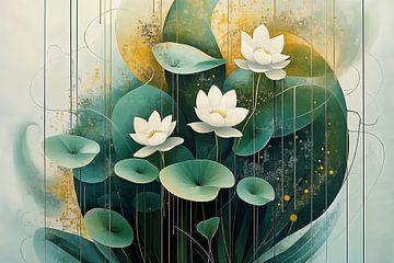 Dans van Witte Lotusbloemen no.7 van Studio BB