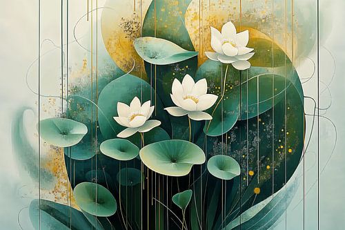 Dance of White Lotus Flowers no.7