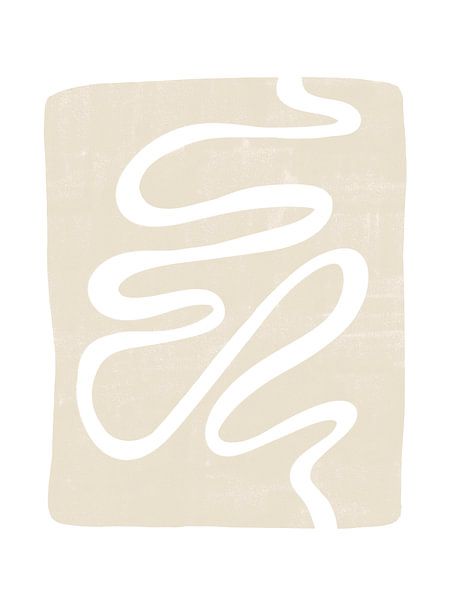 Curly Line on Beige van Bohomadic Studio