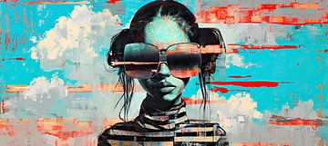 Spiegelhimmel, gestreifter Kragen von Kunst Laune