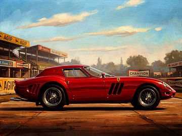 Ferrari 250 GTO Vintage Racing Artwork by Jan Keteleer