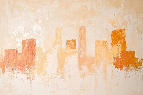 Warme abstracte skyline kunst